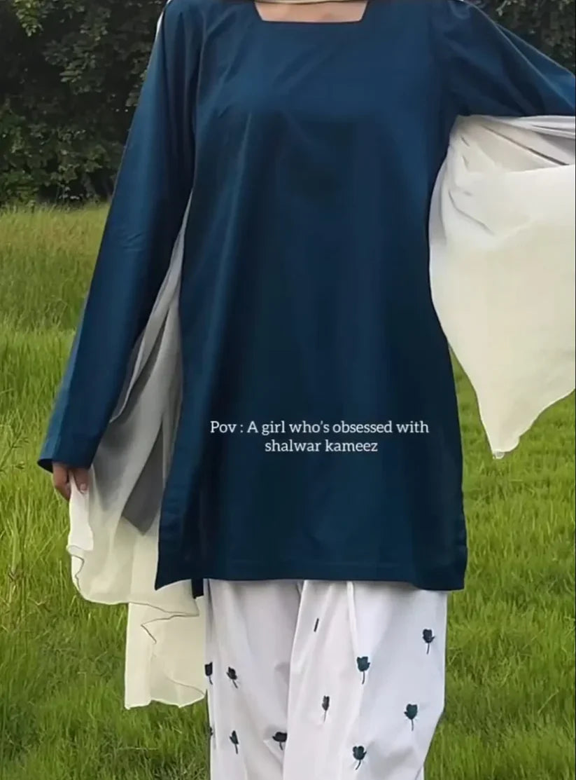 Blue Cherry 2PC Stitched