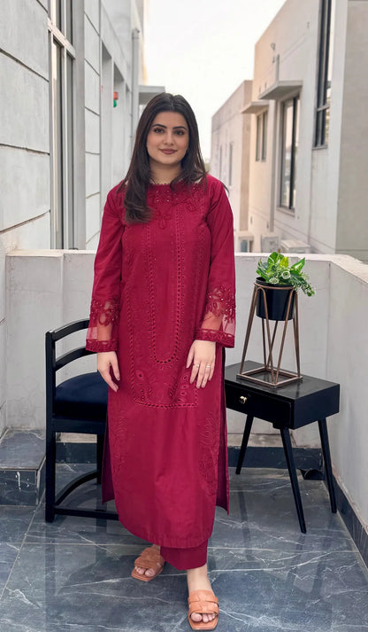 Sf 390 lawn chikankari