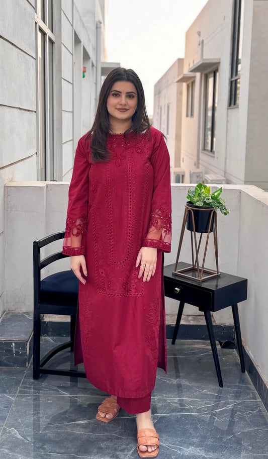 Sf 390 lawn chikankari