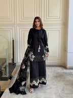 sf 385: 3-Piece Stitched Sequence Embroidery Suit(Free Khussa Gift)