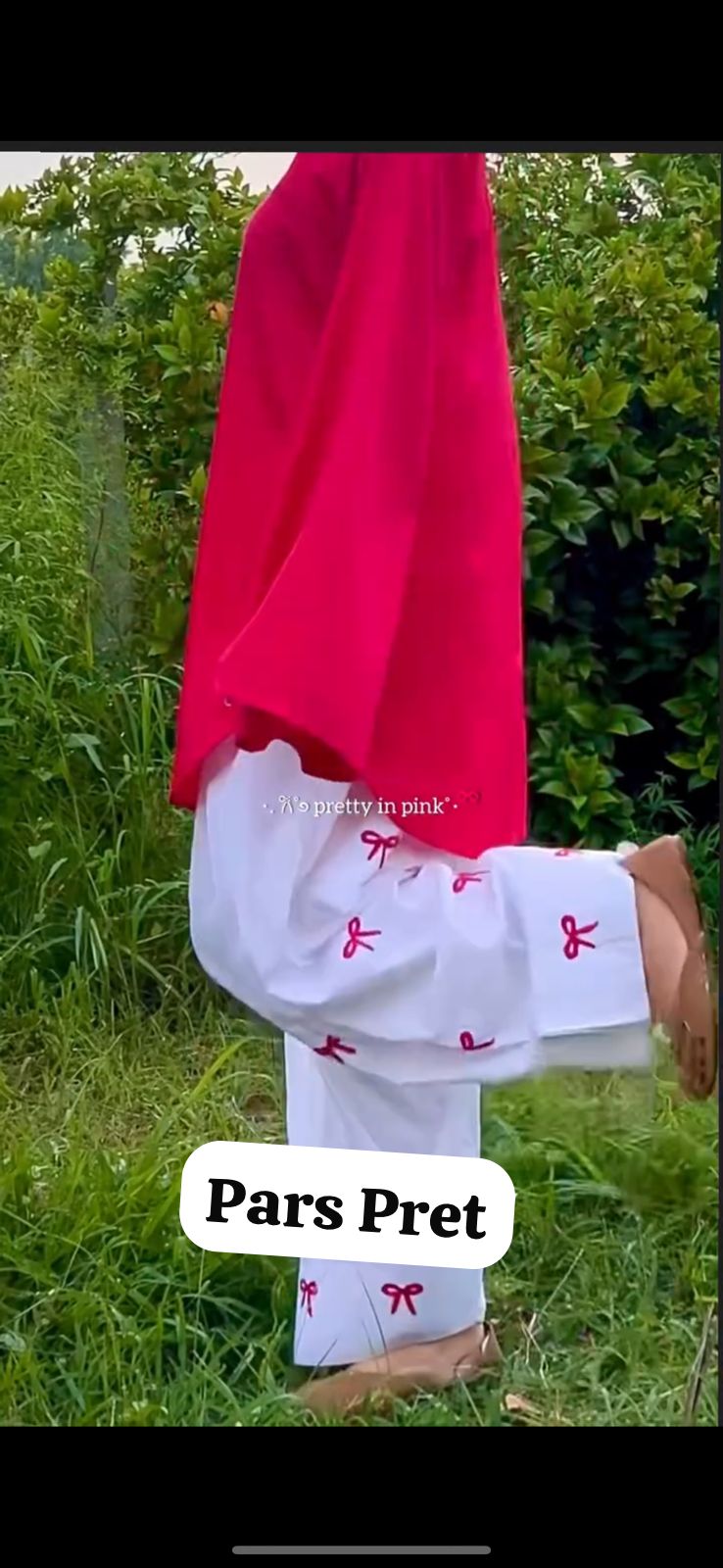 Pink Bow Embroidered 2 Pc Stitched