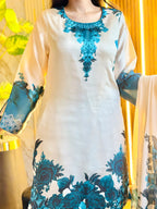 Digital Print Silk 3pcs Stitched Zinc