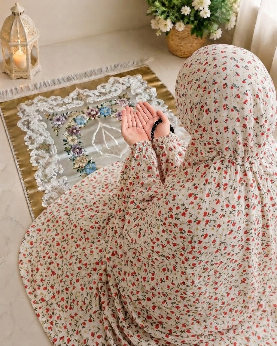 Printed Namaz Chaddar With Sleeves And Naqab 107