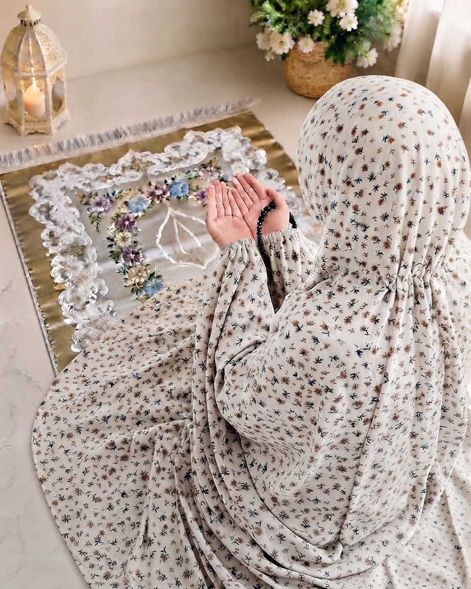 Printed Namaz Chaddar With Sleeves And Naqab 105