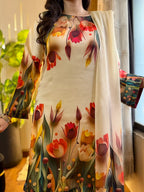 Digital Print Silk 3pcs Stitched (3D FLOWERS)