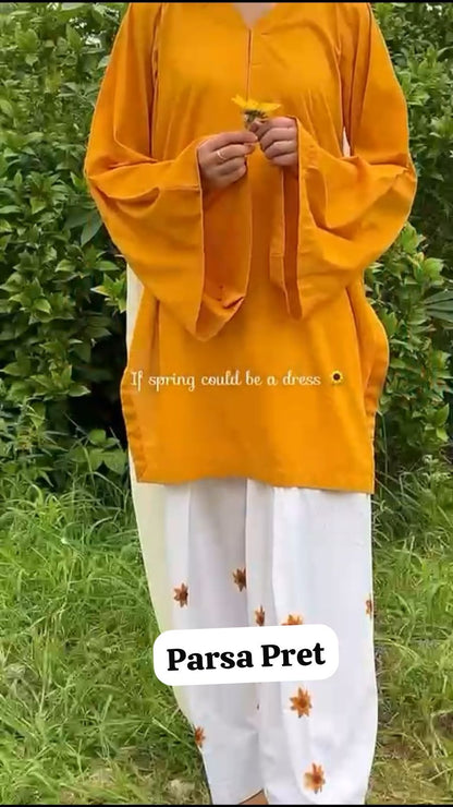 Sun Flower 2 Pc Stitched