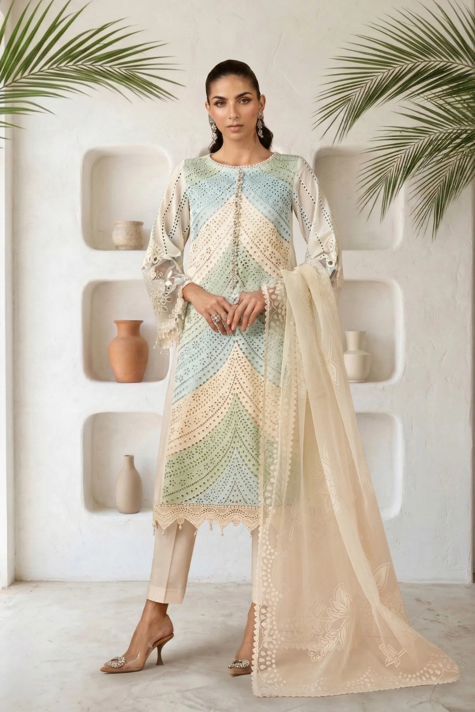 3 Pc Full Heavy Embroidery Stitched