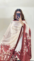 Digital Print Silk 3pcs Stitched Maroon