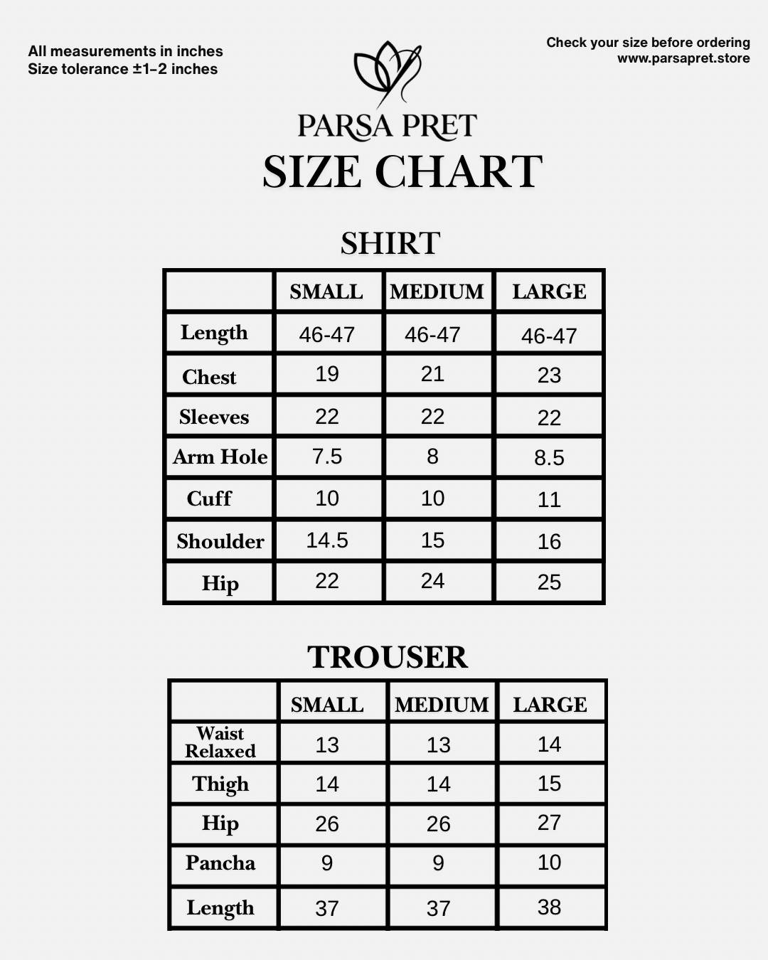 Size guide