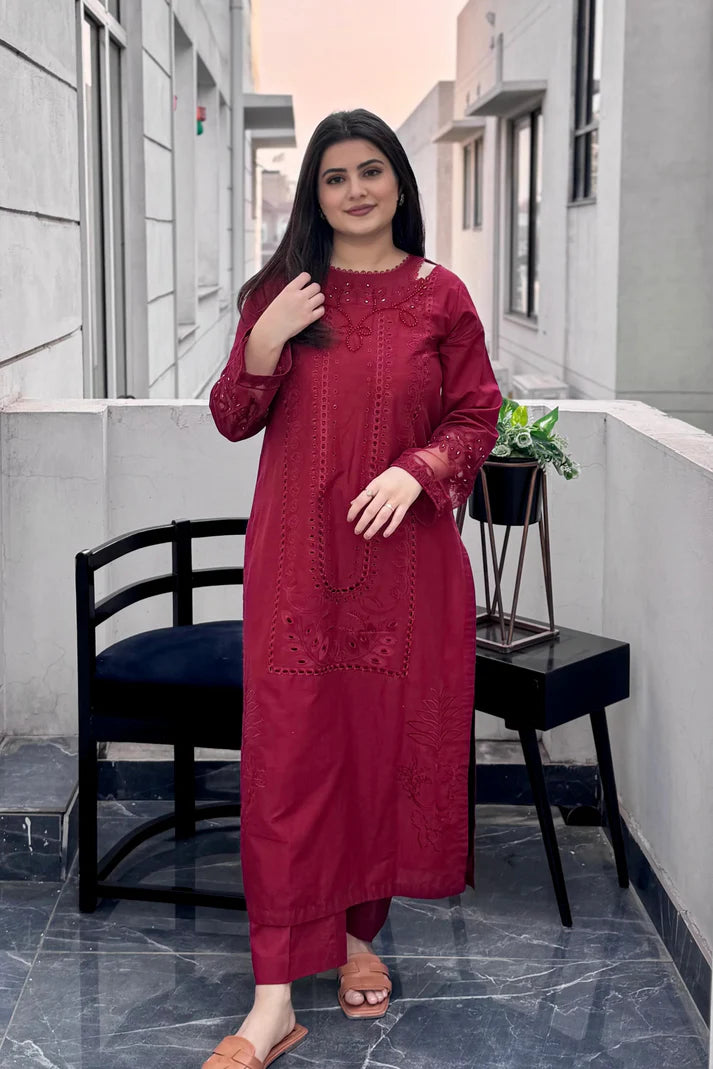 Sf 390 lawn chikankari